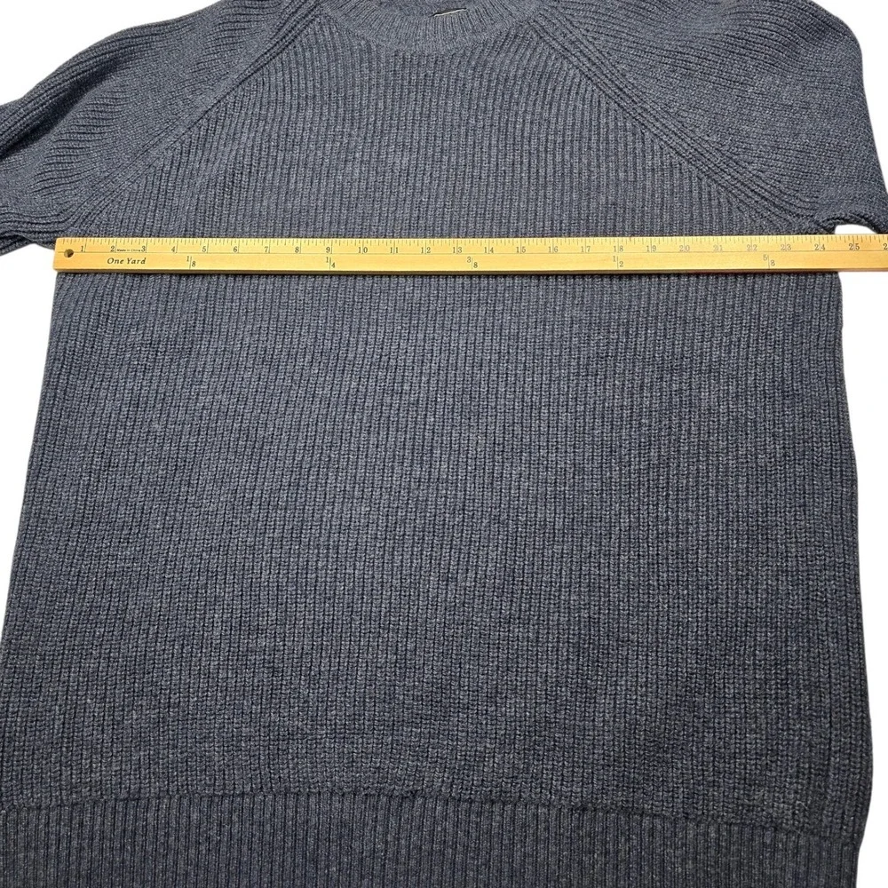 Eddie Bauer Mens TXL Blue Gray Ribbed Knit Crewneck Raglan Sweater Pullover Pl - Picture 5 of 7
